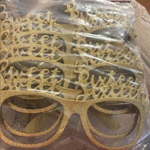 Amscan Gold Glitter Sweet Sixteen Glasses 6 pairs nip